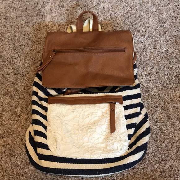 madden girl striped backpack